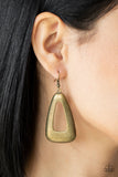 Irresistibly Industrial - Brass Earrings Paparazzi