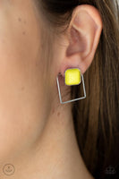 FLAIR and Square - Yellow Earrings Paparazzi