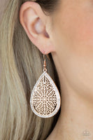 Fleur de Fantasy - Rose Gold Earrings Paparazzi