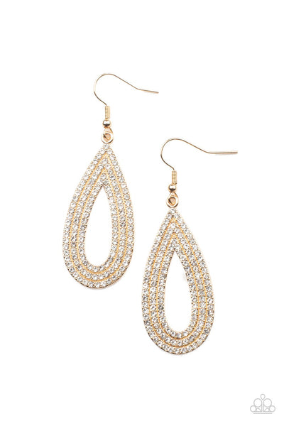 Exquisite Exaggeration - Gold Earrings Paparazzi