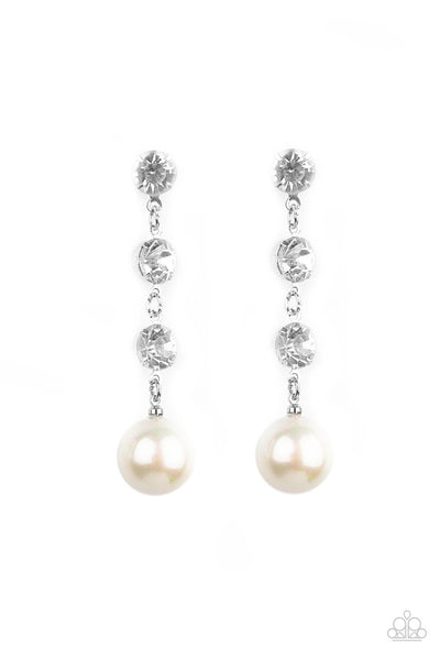 Yacht Scene - White Pearl Earrings Paparazzi