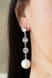 Yacht Scene - White Pearl Earrings Paparazzi