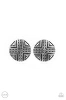 Shielded Shimmer - Silver Clip  On Earrings Paparazzi