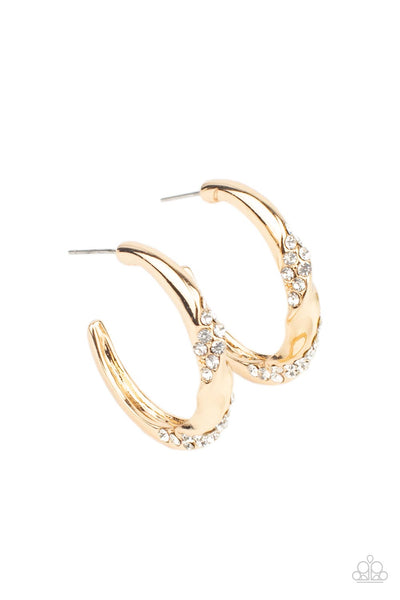 Subliminal Shimmer - Gold Earrings Paparazzi