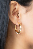 Subliminal Shimmer - Gold Earrings Paparazzi