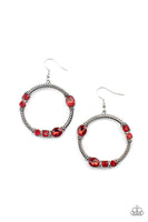 Glamorous Garland - Red Earrings Paparazzi