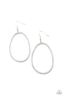 OVAL-ruled! - White Earrings Paparazzi