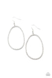 OVAL-ruled! - White Earrings Paparazzi