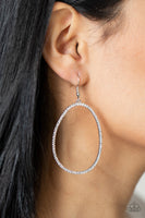 OVAL-ruled! - White Earrings Paparazzi