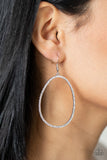 OVAL-ruled! - White Earrings Paparazzi