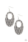 Engraved Edge - Silver Earrings Paparazzi