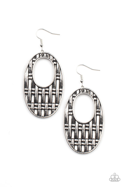 Engraved Edge - Silver Earrings Paparazzi