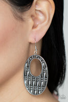 Engraved Edge - Silver Earrings Paparazzi