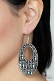 Engraved Edge - Silver Earrings Paparazzi