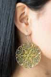 MANDALA Effect - Yellow Earrings Paparazzi