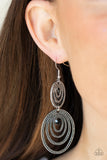 Cosmic Twirl - Black Earrings Paparazzi