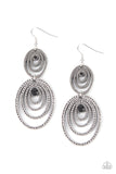 Cosmic Twirl - Black Earrings Paparazzi