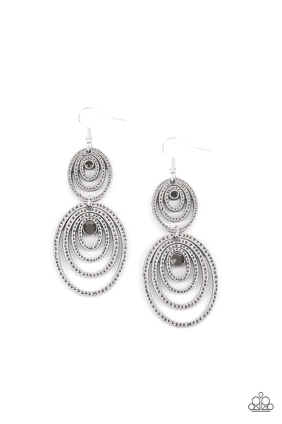 Cosmic Twirl - Silver Earrings Paparazzi