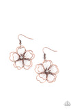 Petal Power - Copper Floral Earrings Paparazzi