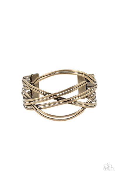 Hautely Hammered - Brass Bracelet Paparazzi