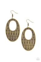 Engraved Edge - Brass Earrings Paparazzi