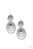 Cosmic Twirl - Red Earrings Paparazzi