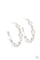 Swoon-Worthy Sparkle - White Earrings Paparazzi