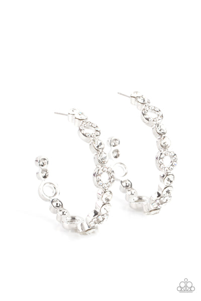 Swoon-Worthy Sparkle - White Earrings Paparazzi