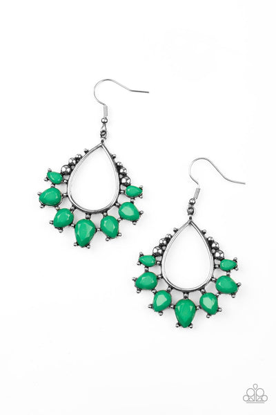 Flamboyant Ferocity - Green Earrings Paparazzi