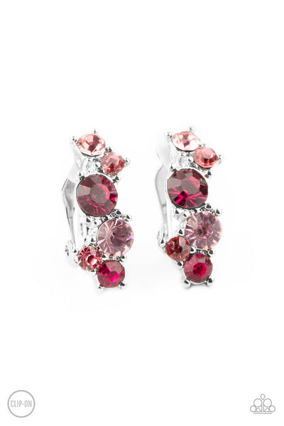 Cosmic Celebration - Pink Clip-on Earrings Paparazzi