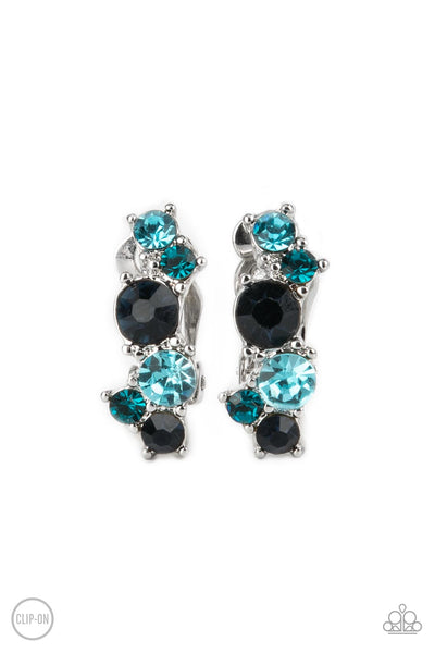 Cosmic Celebration - Blue Clip-On Earrings Paparazzi