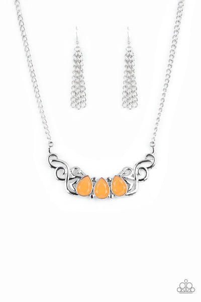 Heavenly Happenstance - Orange Necklace Paparazzi