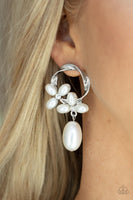 Elegant Expo - White Earrings Paparazzi