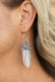 Pyramid SHEEN - Silver Earrings Paparazzi