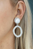 Vintage Veracity - White Pearl Clip-On Earrings Paparazzi