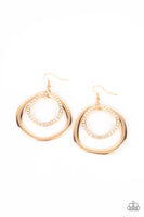 Spinning With Sass - Gold Earrings Paparazzi