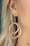 Spinning With Sass - Gold Earrings Paparazzi