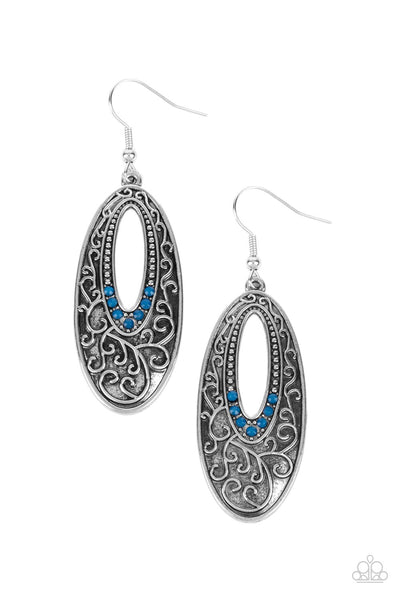 Fairytale Flora - Blue Earrings Paparazzi