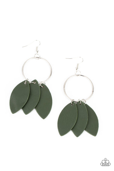 Leafy Laguna - Green Earrings Paparazzi