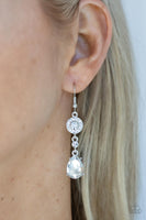 Graceful Glimmer - White Earrings Paparazzi