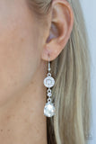 Graceful Glimmer - White Earrings Paparazzi