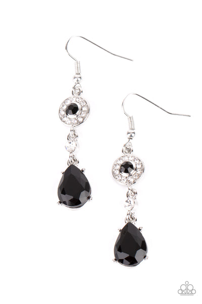 Graceful Glimmer - Black Earrings Paparazzi