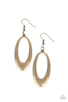 OVAL The Hill - Brass Earrings Paparazzi