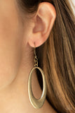 OVAL The Hill - Brass Earrings Paparazzi