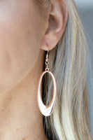 OVAL The Hill - Rose Gold Earrings Paparazzi