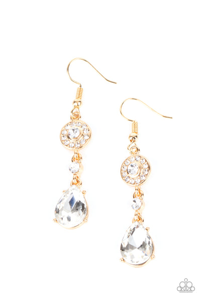 Graceful Glimmer - Gold Earrings Paparazzi