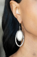 Pasture Paradise - White Earrings Paparazzi