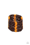 Tropical Trendsetter - Orange Wooden Bracelet Paparazzi