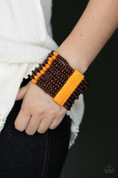 Tropical Trendsetter - Orange Wooden Bracelet Paparazzi