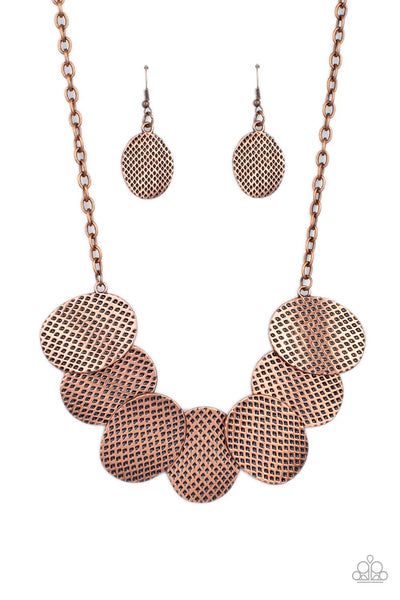 Industrial Wave - Copper Necklace Paparazzi